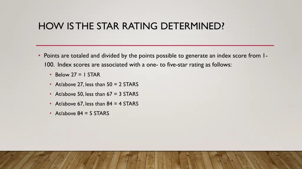 how is the star rating determined