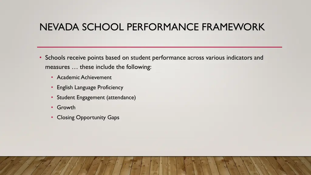 nevada school performance framework