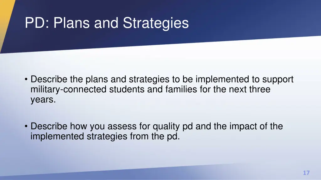 pd plans and strategies