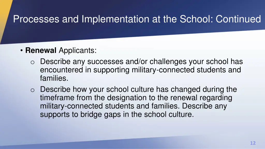 processes and implementation at the school 1