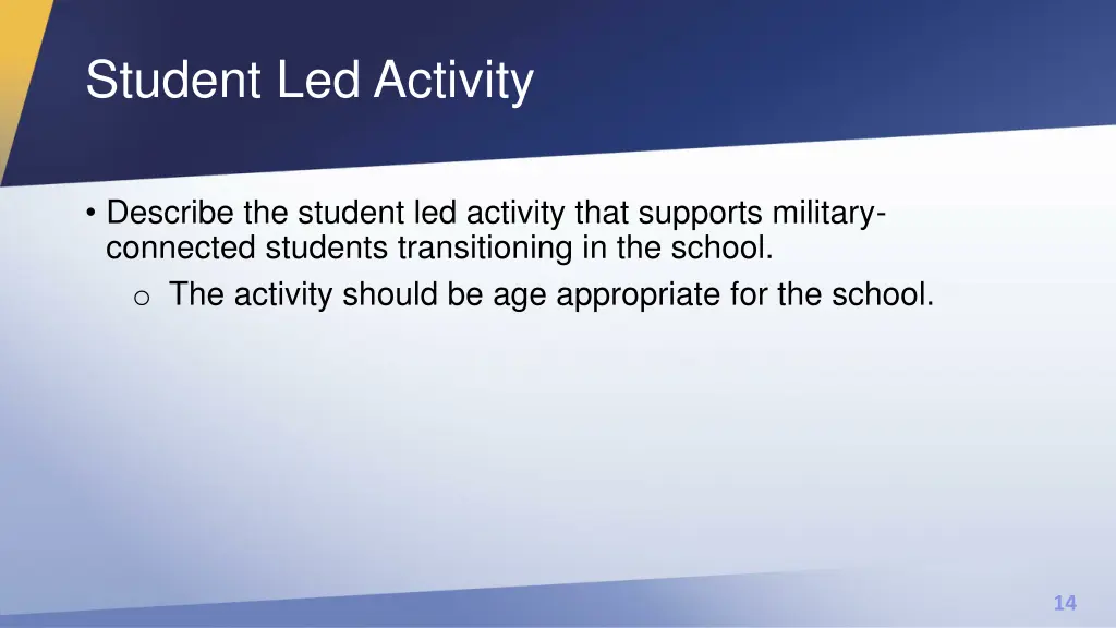 student led activity