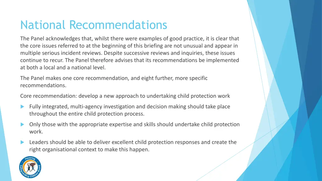 national recommendations