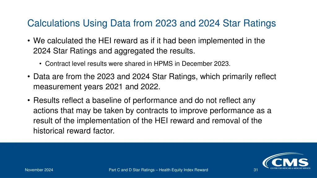 calculations using data from 2023 and 2024 star 1