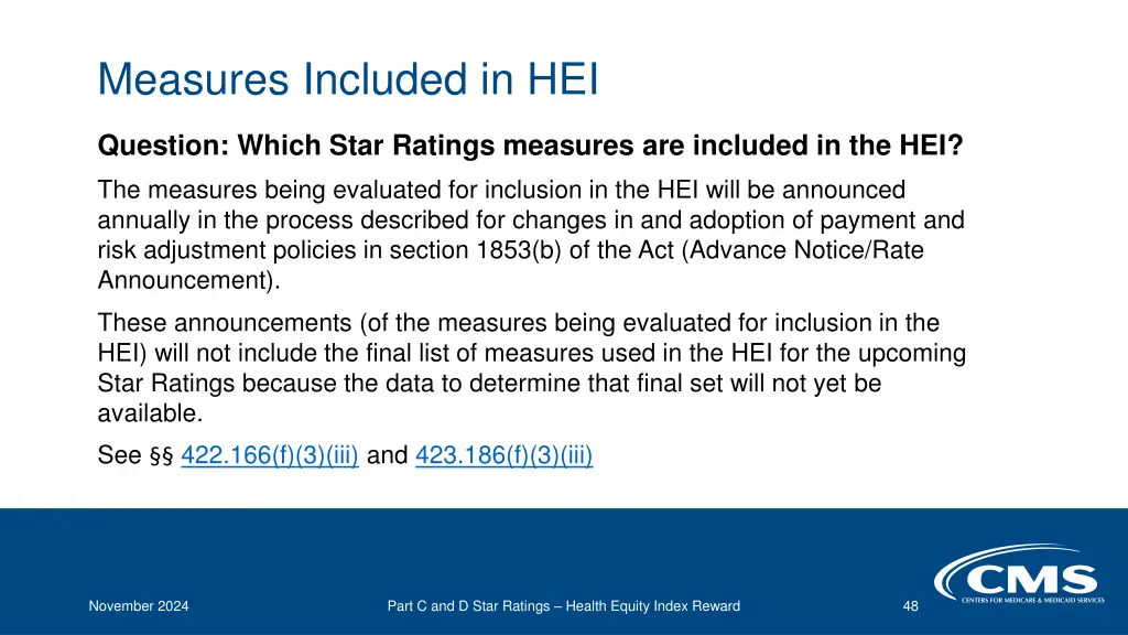 measures included in hei
