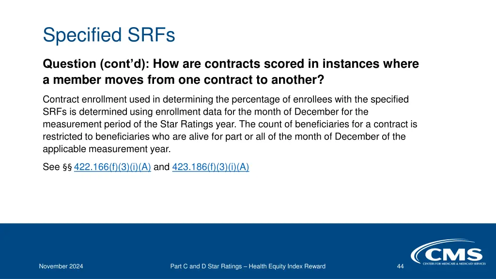 specified srfs 2