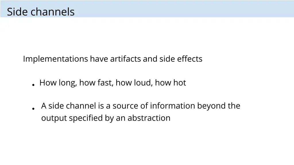 side channels