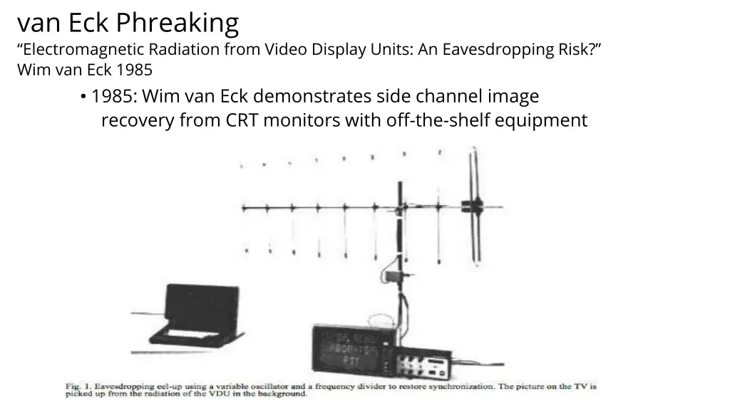 van eck phreaking electromagnetic radiation from