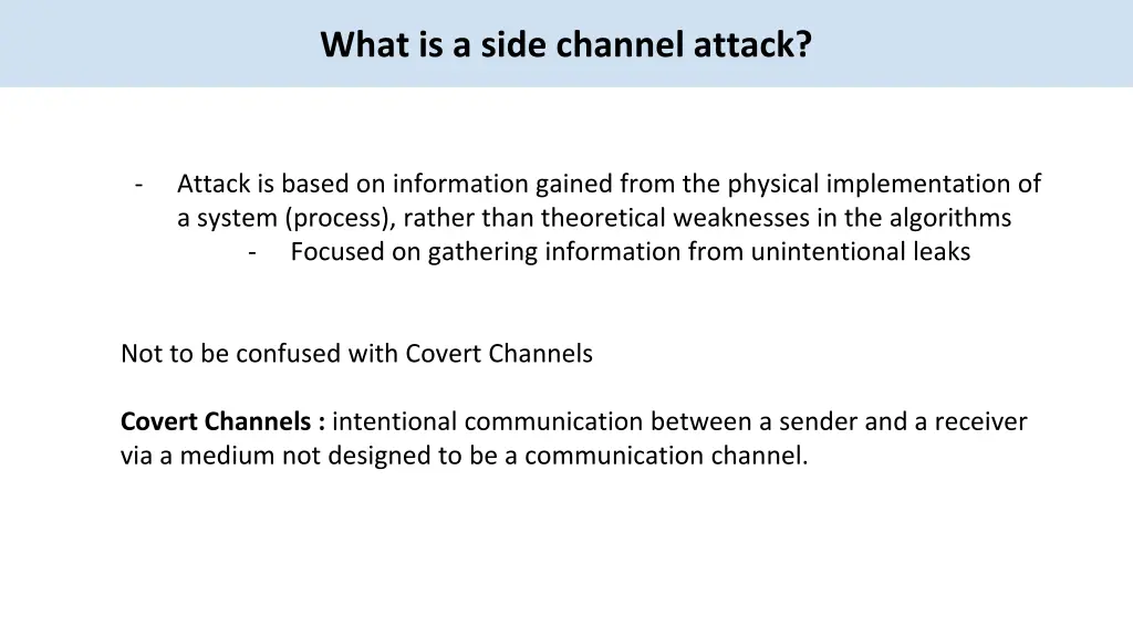 what is a side channel attack