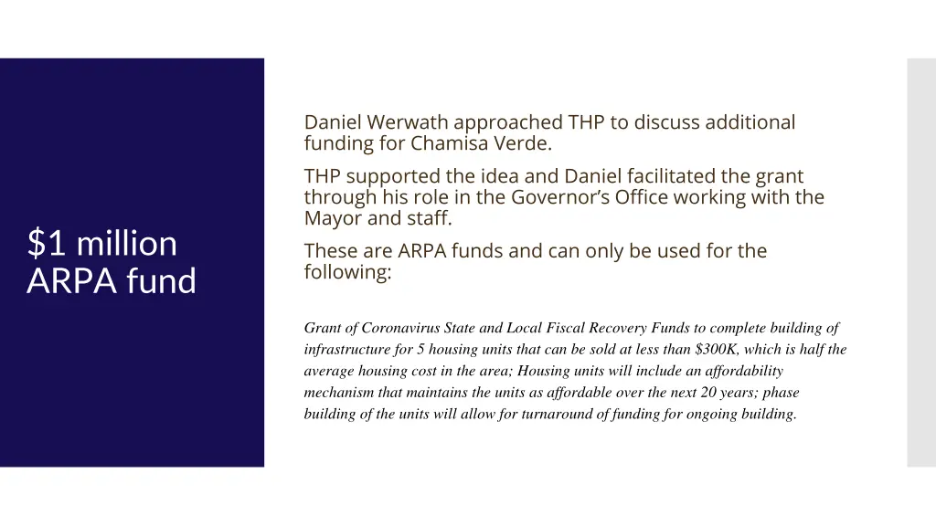 daniel werwath approached thp to discuss