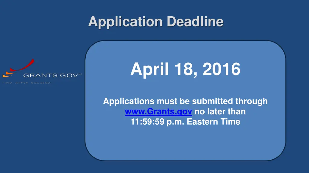 application deadline