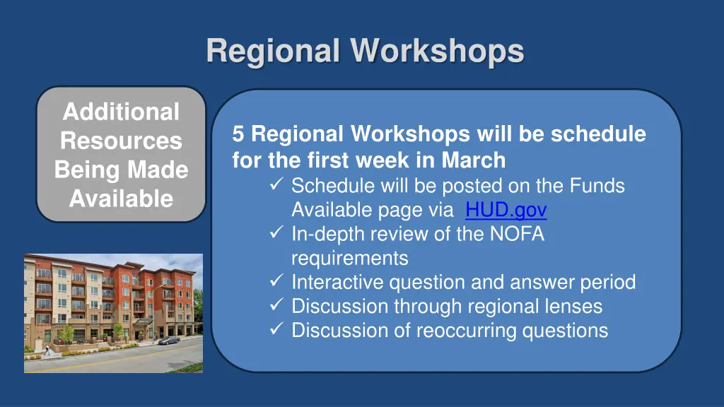 regional workshops