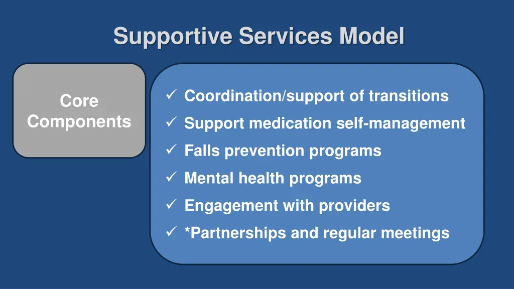 supportive services model 1