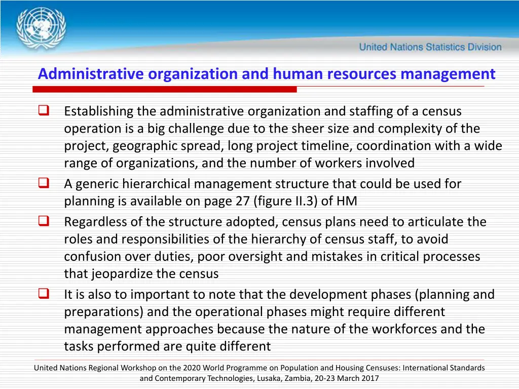 administrative organization and human resources