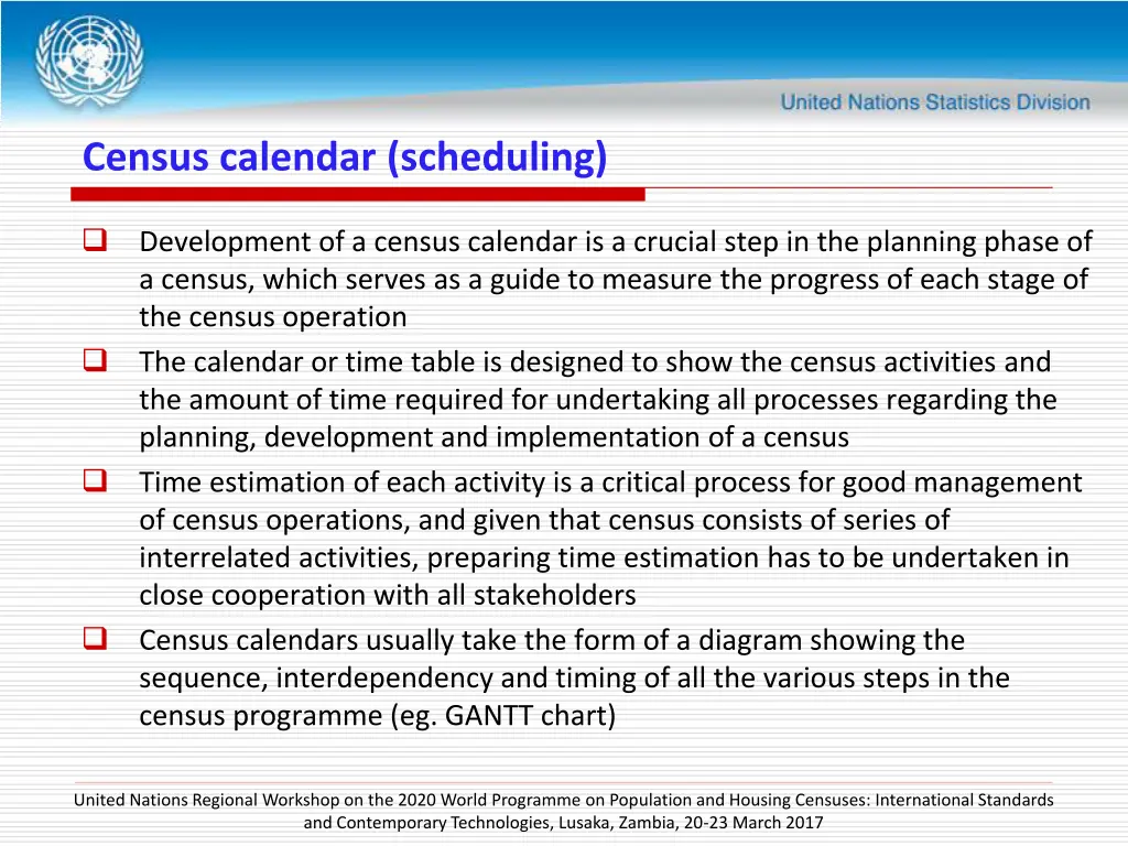 census calendar scheduling