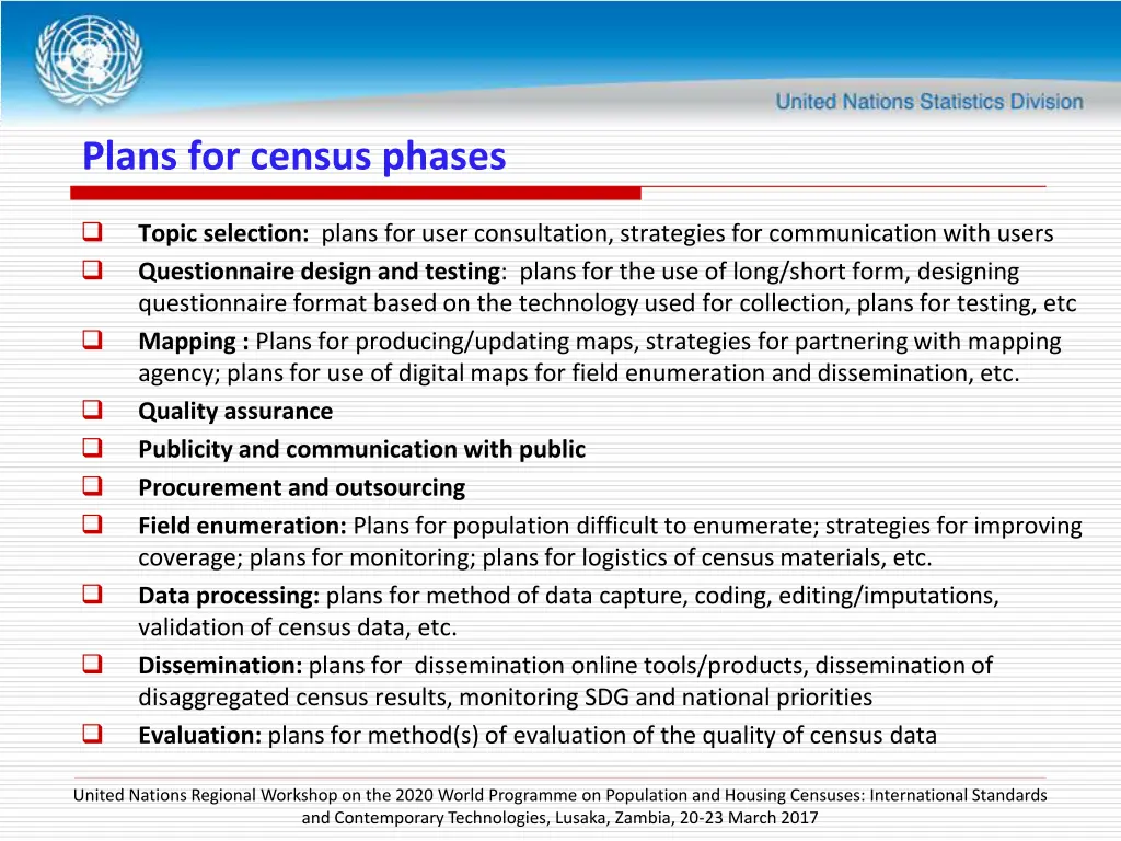 plans for census phases