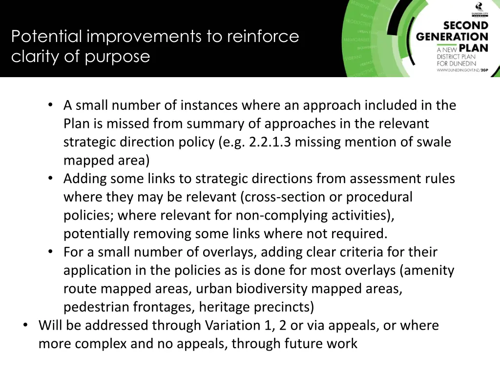 potential improvements to reinforce clarity 1