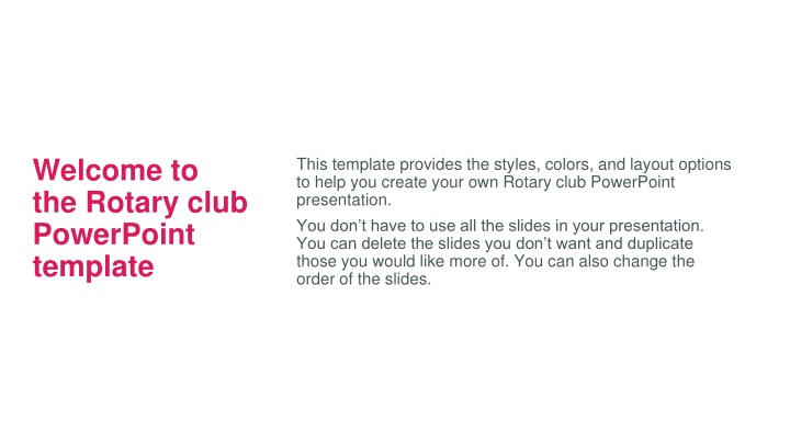 welcome to the rotary club powerpoint template