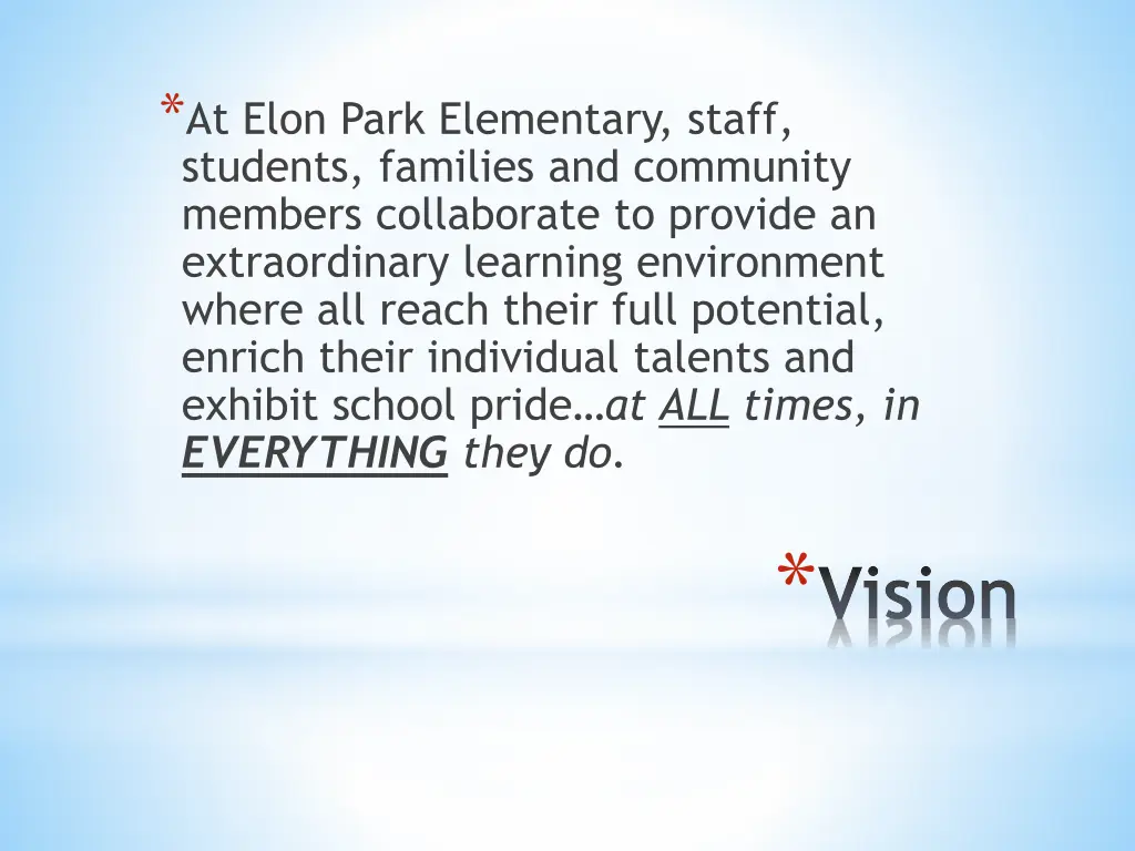 at elon park elementary staff students families
