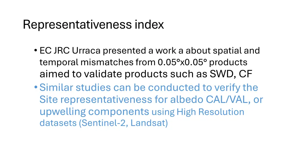 representativeness index