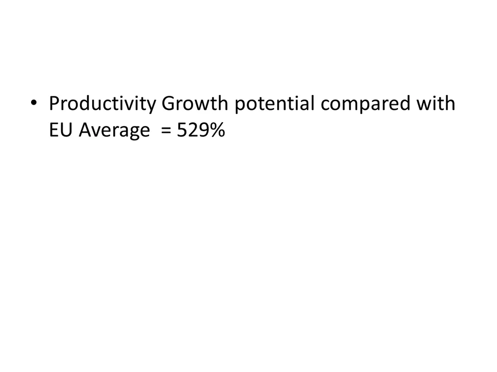 productivity growth potential compared with