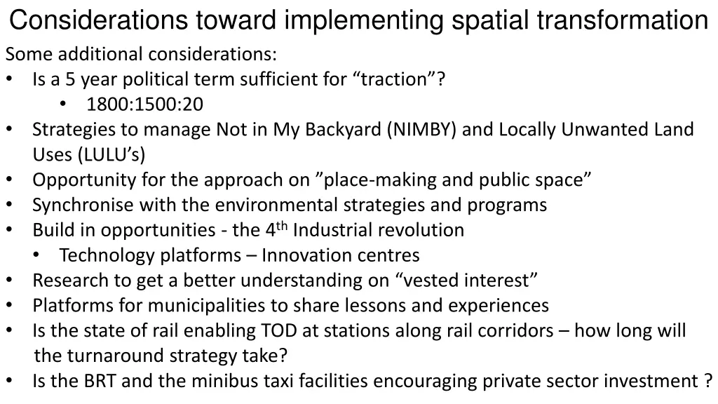 considerations toward implementing spatial 1