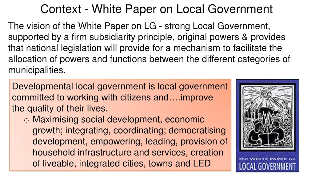 context white paper on local government