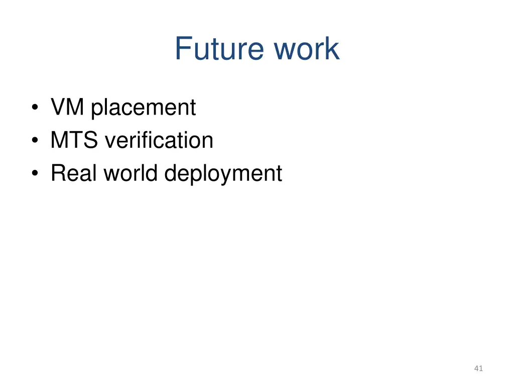 future work