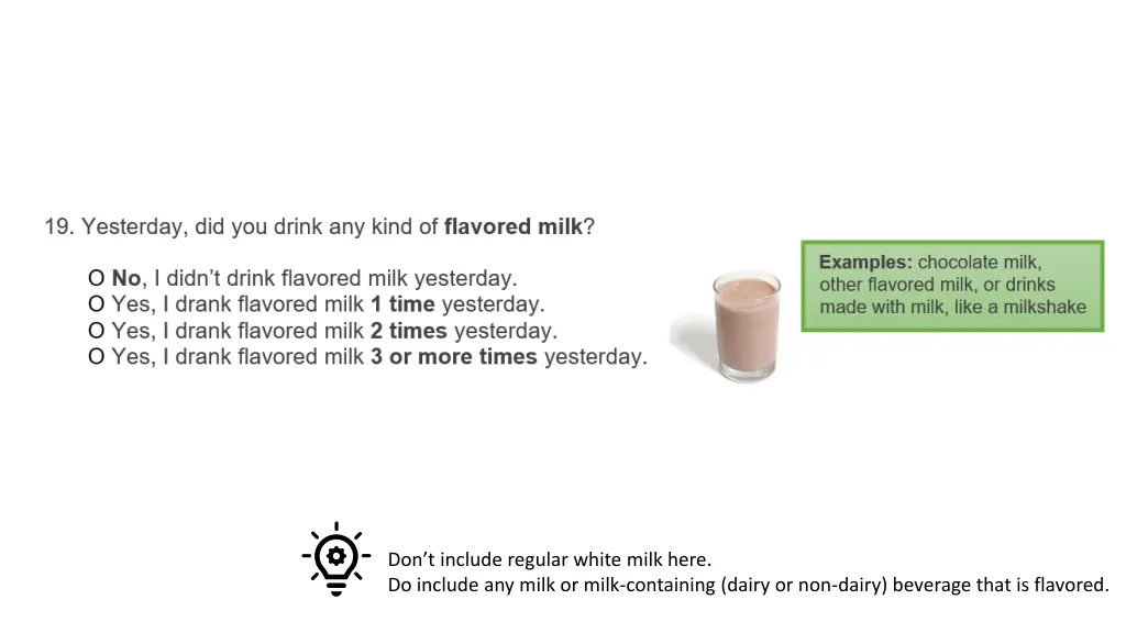 don t include regular white milk here do include