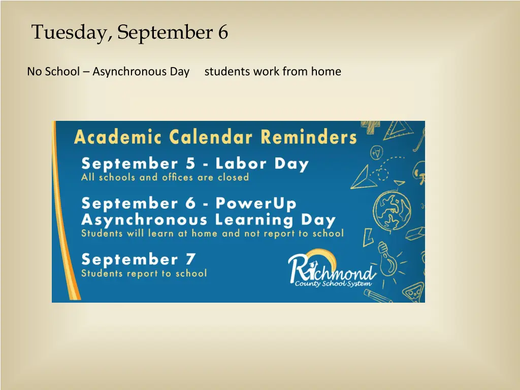 tuesday september 6