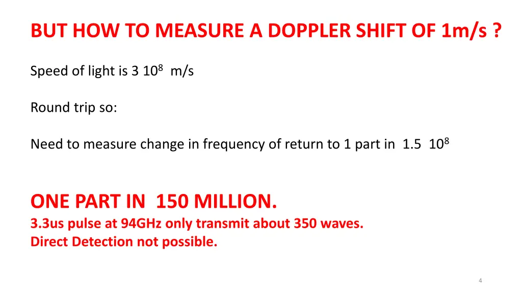 but how to measure a doppler shift of 1m s