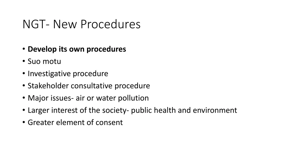 ngt new procedures