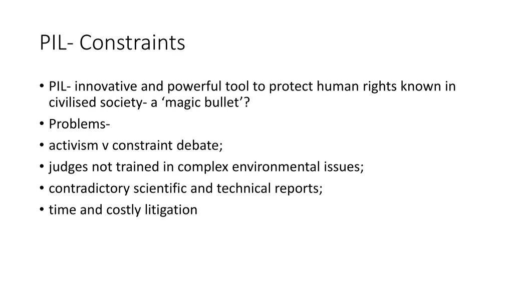 pil constraints