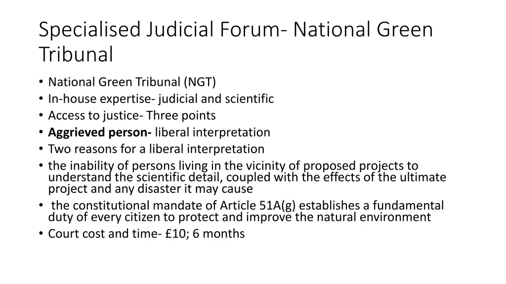 specialised judicial forum national green