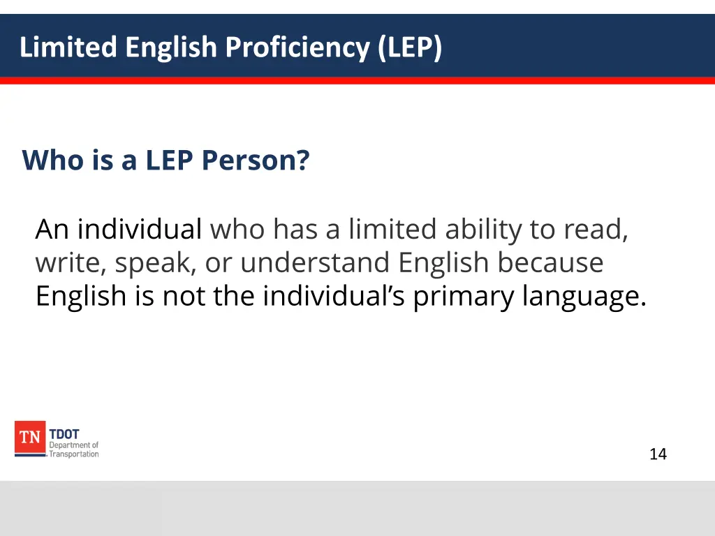 limited english proficiency lep