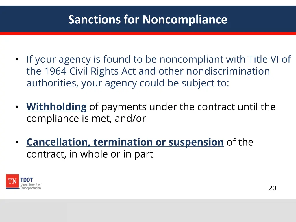 sanctions for noncompliance