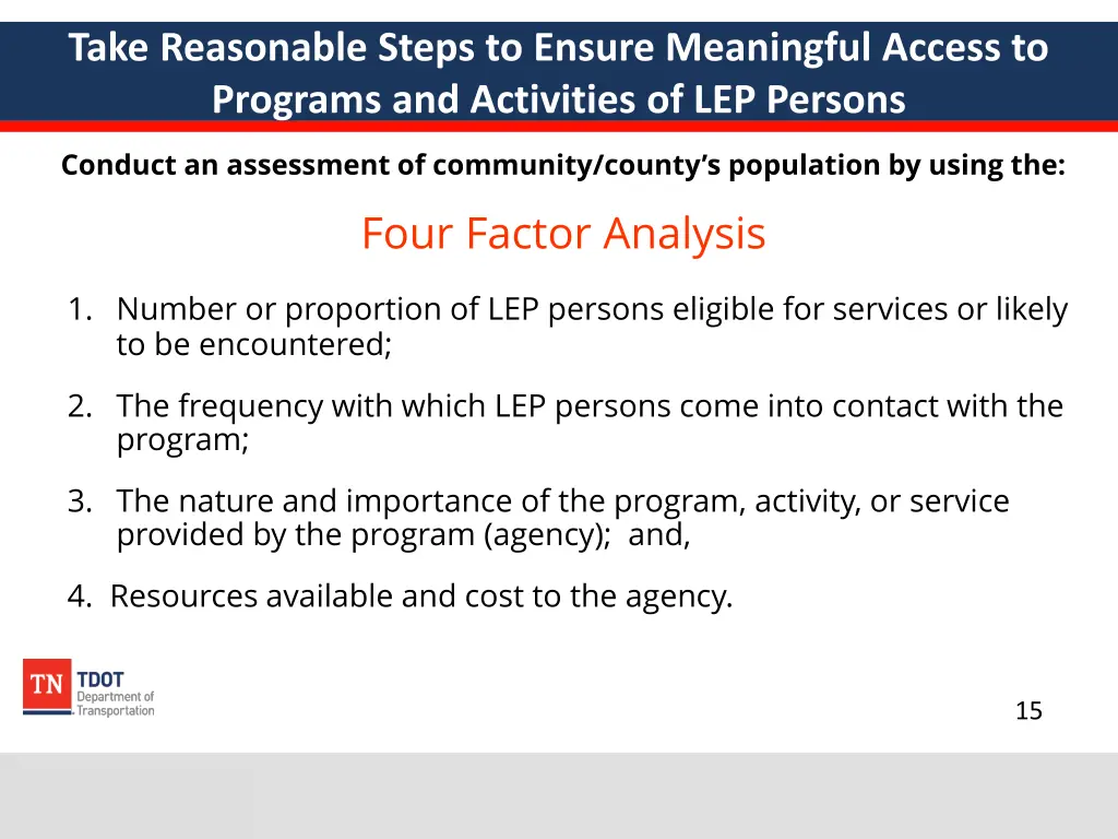 take reasonable steps to ensure meaningful access