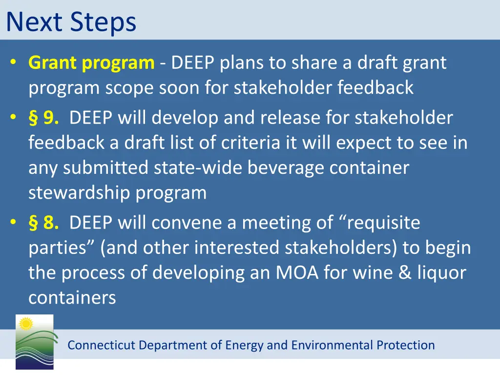 next steps