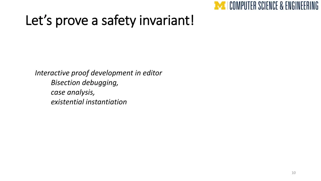 let s prove a safety invariant let s prove