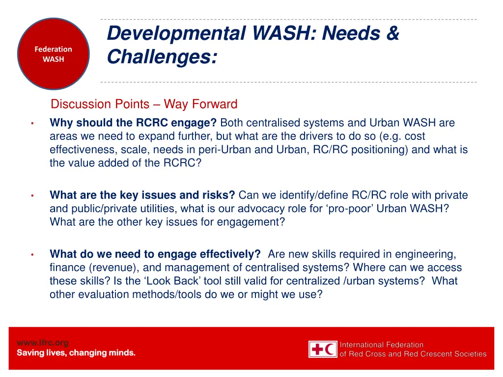 developmental wash needs challenges