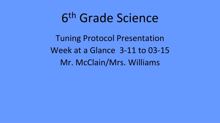 6 th grade science