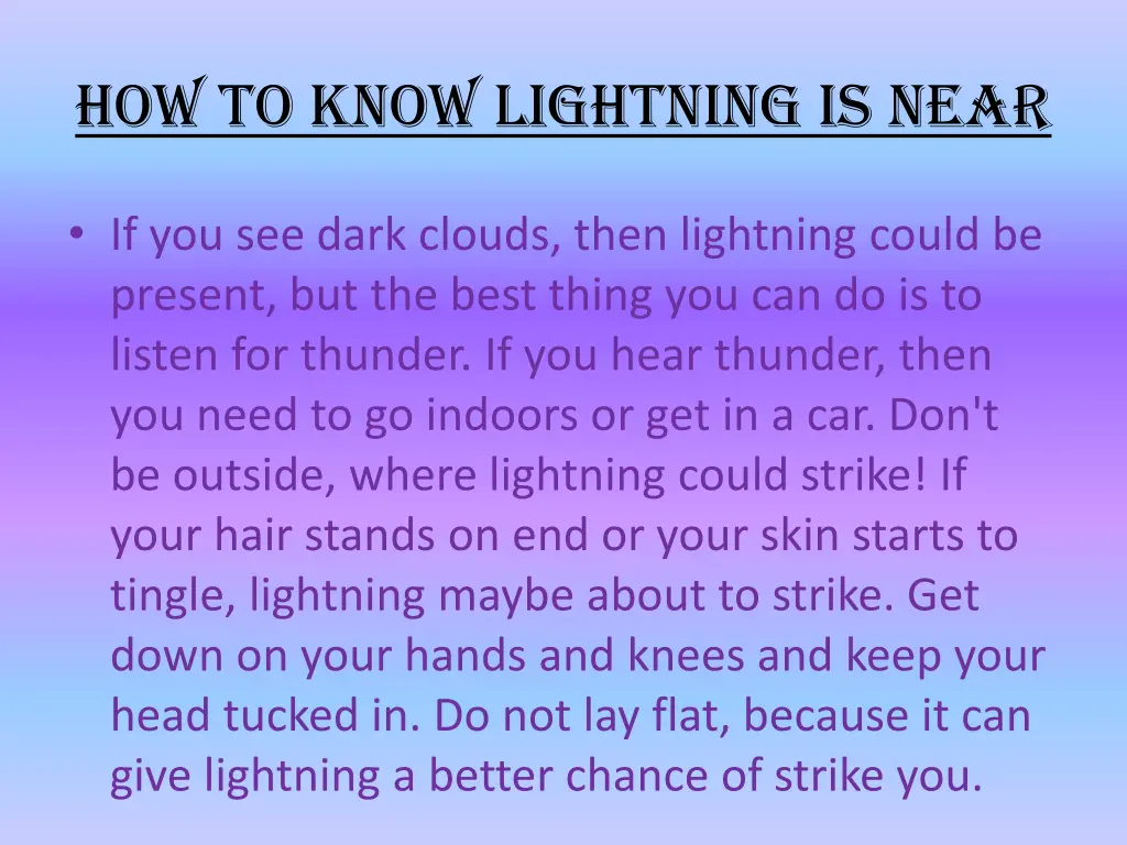 how to know lightning is near