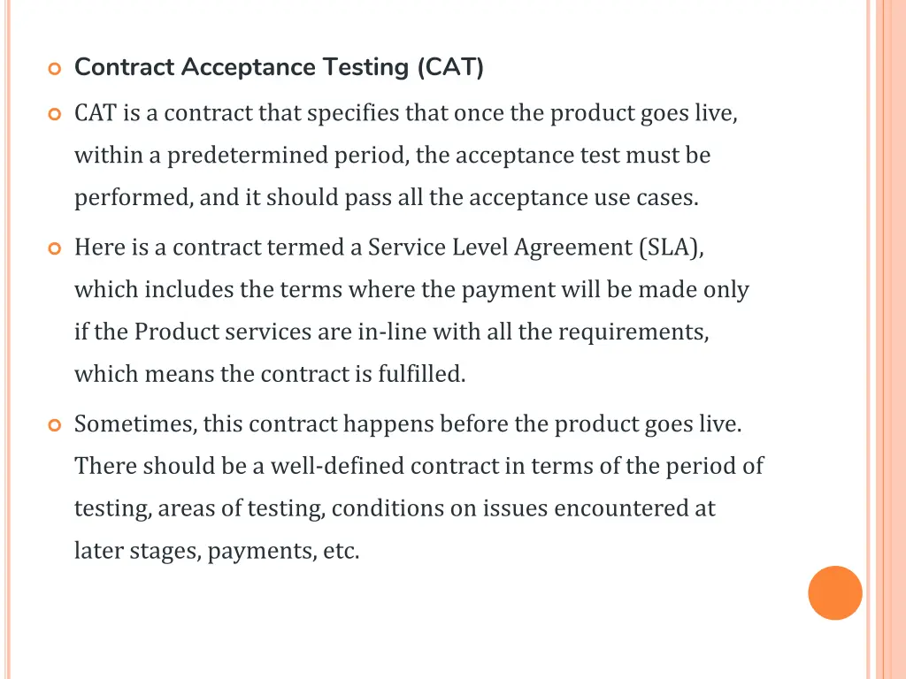 contract acceptance testing cat