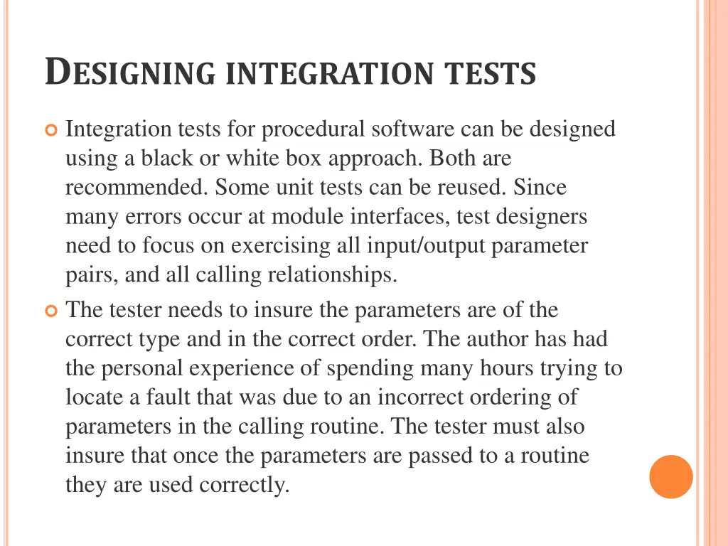 d esigning integration tests