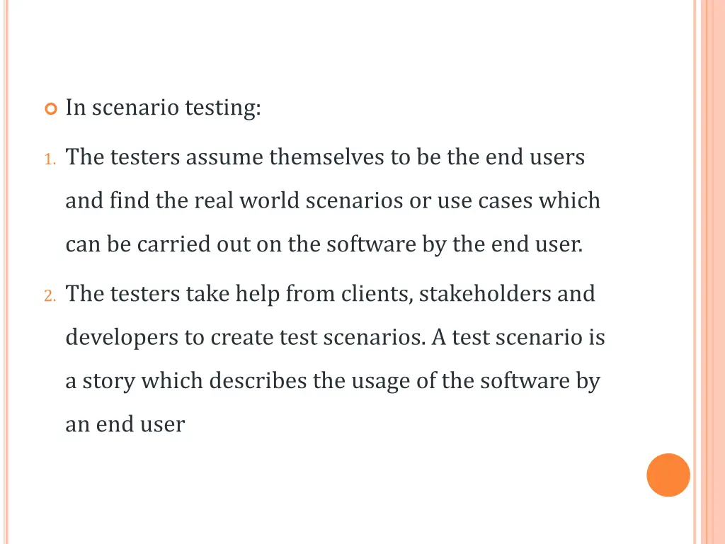 in scenario testing