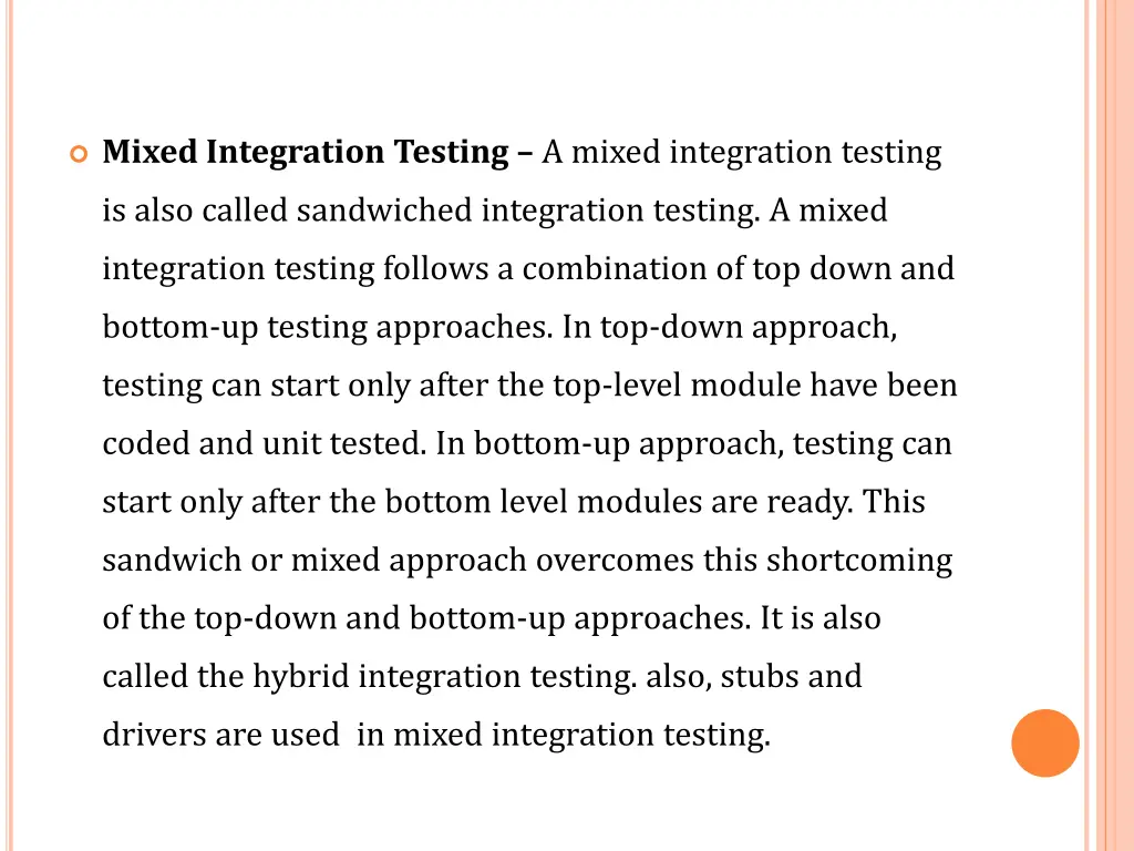 mixed integration testing a mixed integration