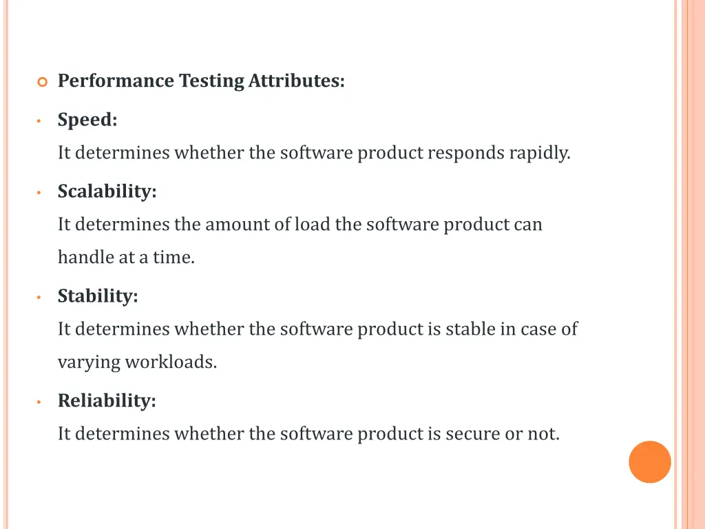 performance testing attributes