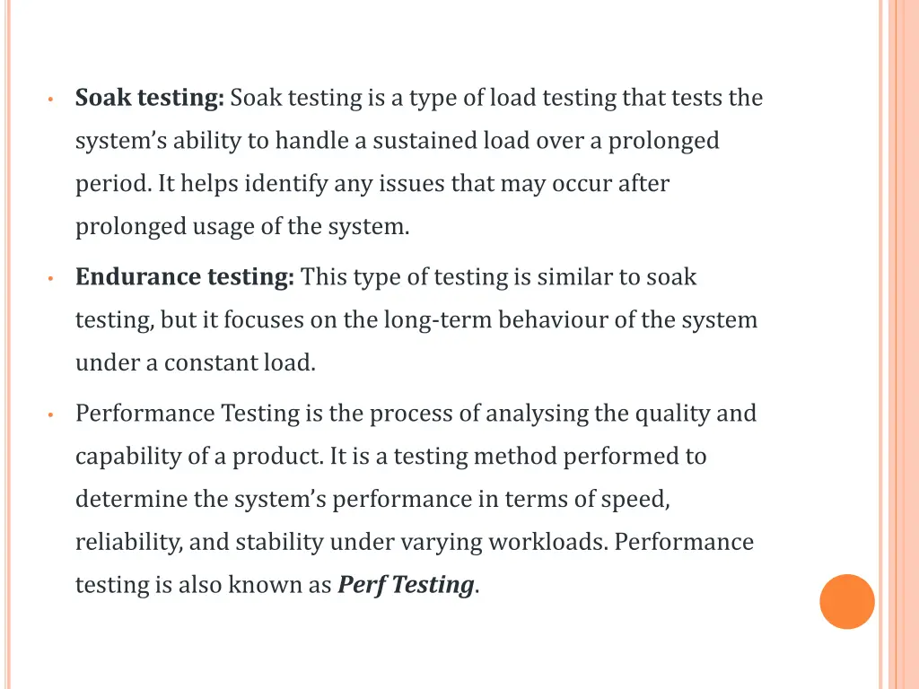 soak testing soak testing is a type of load