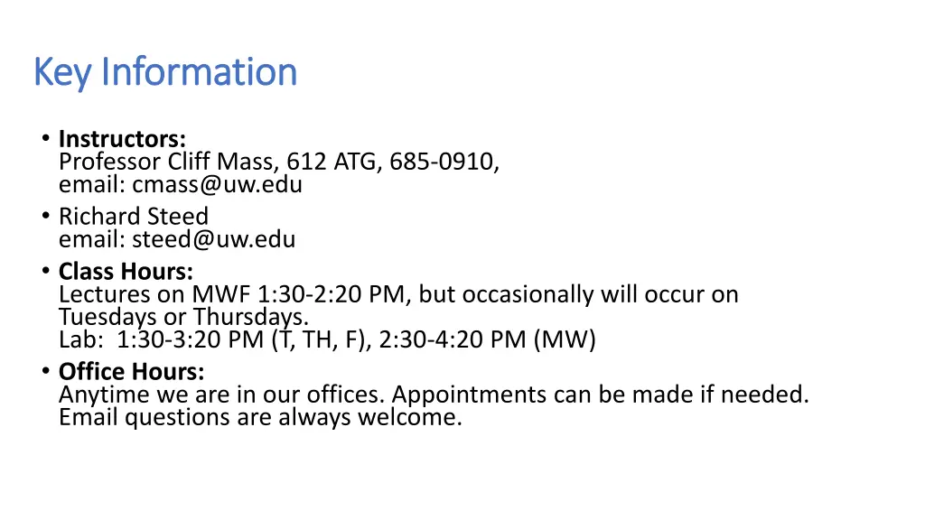 key information key information