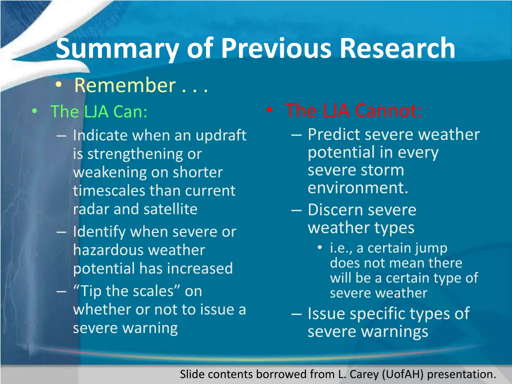 summary of previous research remember