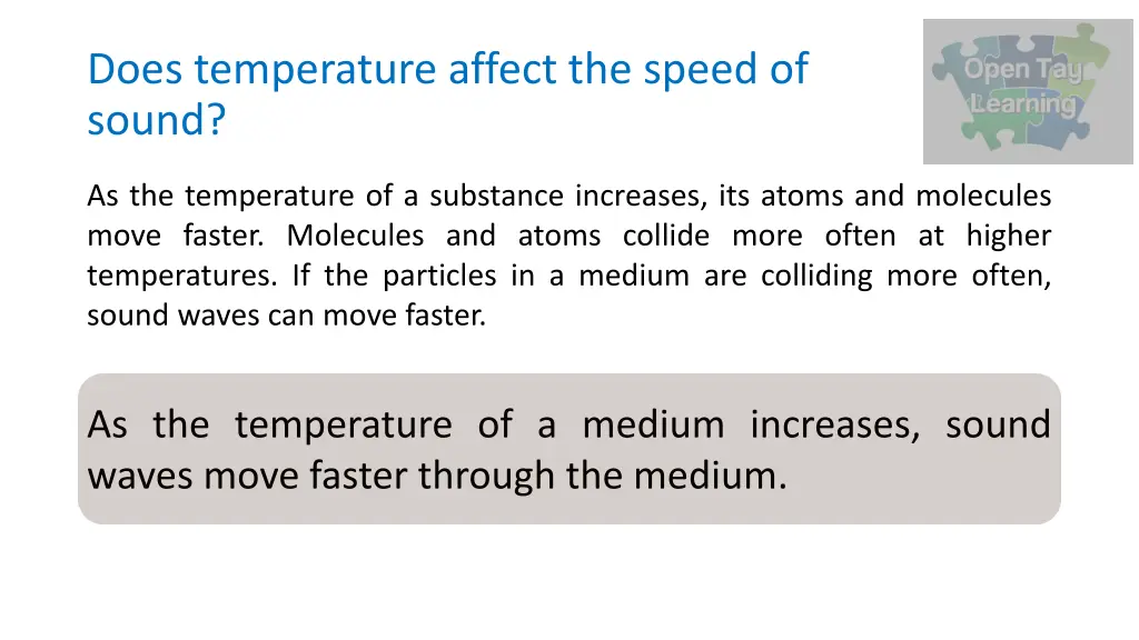 does temperature affect the speed of sound 1